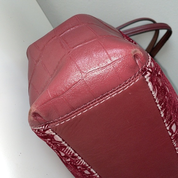 COACH F39024 FLOCKED VELVET CHAIN PRINT LEXY BAG CLARET RED - Picture 6 of 11